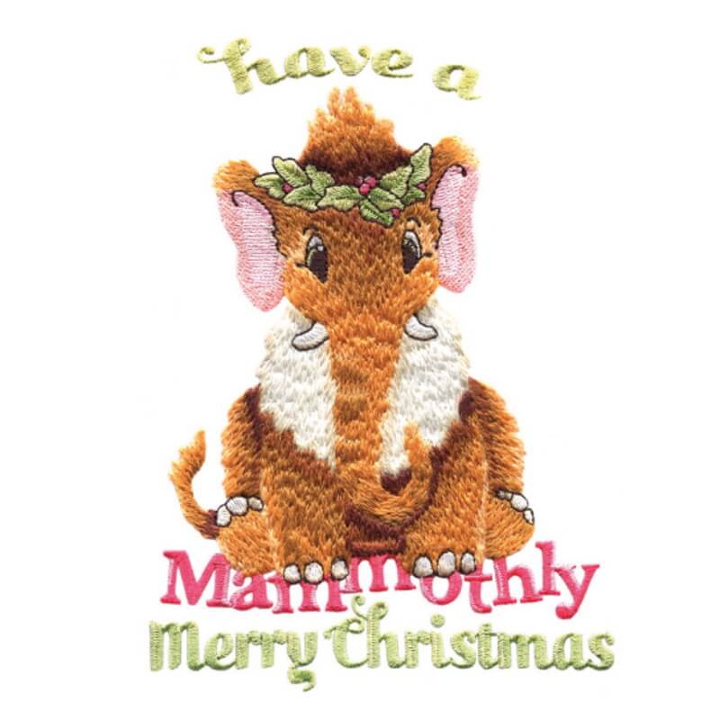 Stickdesign Mammothly Merry Christmas (Download)