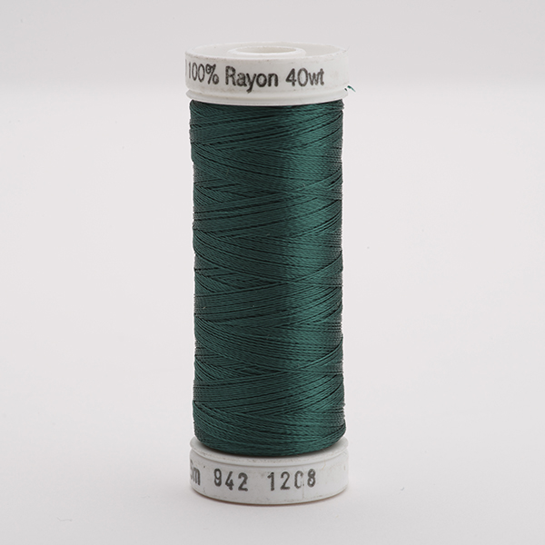 SULKY RAYON 40 coloured, 225m/250yds Snap Spools -  Colour 1208 Mallard Green