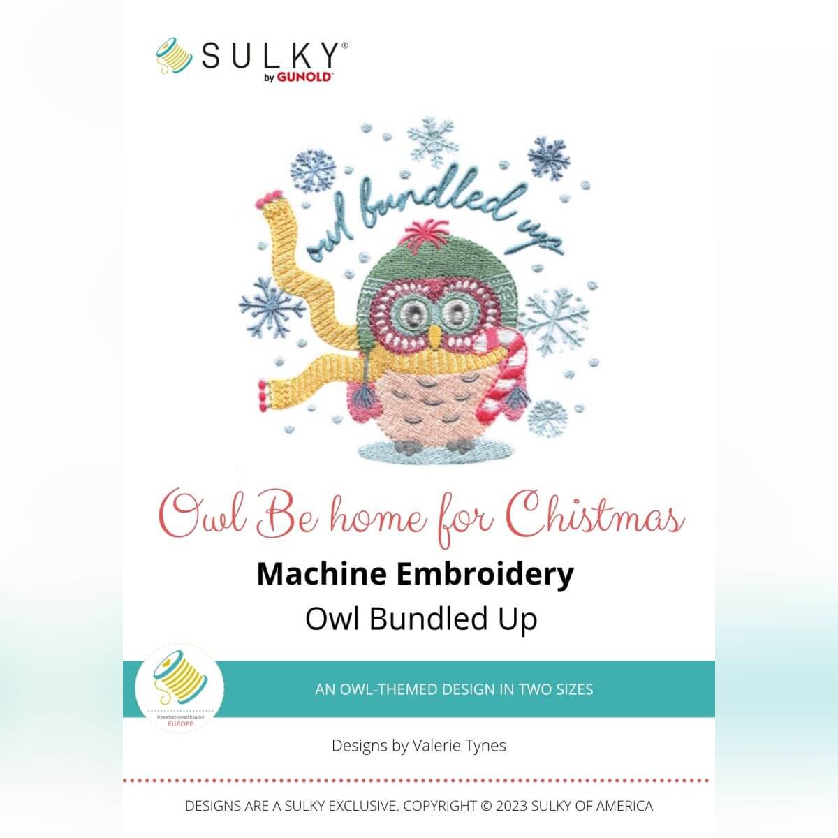 Stickdesign Owl Be Home for Christmas - Owl Bundled Up (Download)