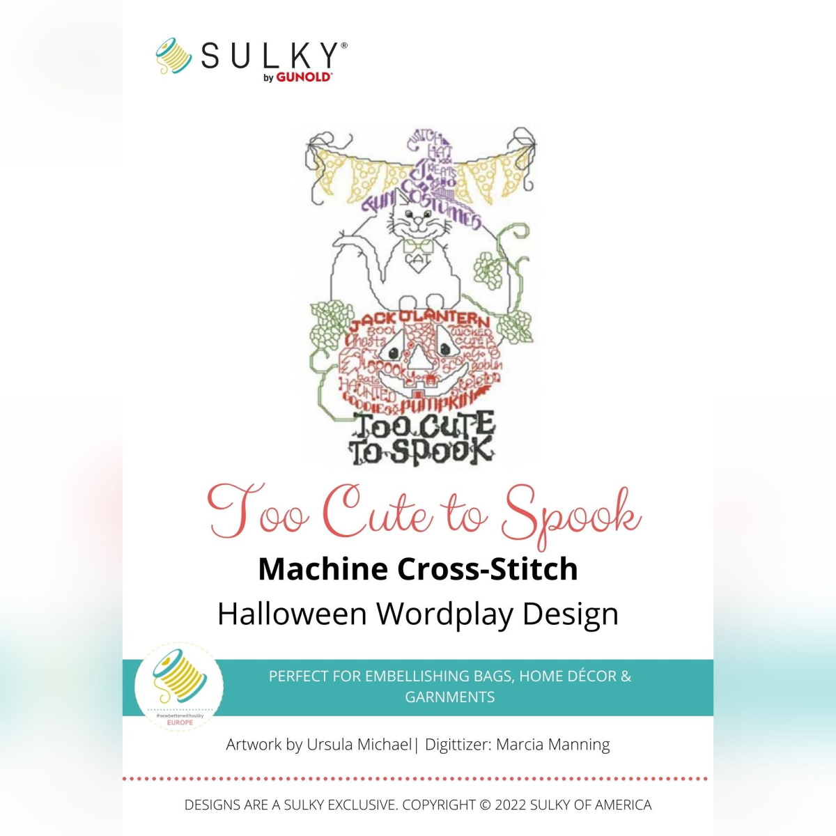 Stickdesign Halloween Wordplay: Too Cute to Spook (Download)