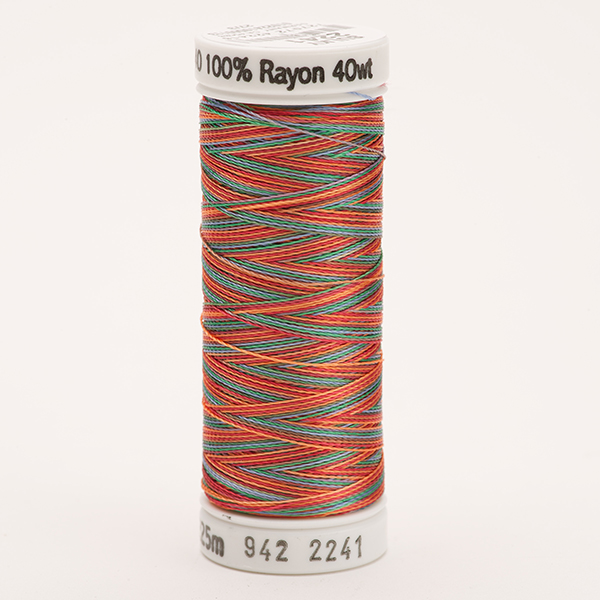 SULKY RAYON 40 ombre/multicolor, 225m Snap Spulen -  Farbe 2241 Peach/Blue/Rust/Green