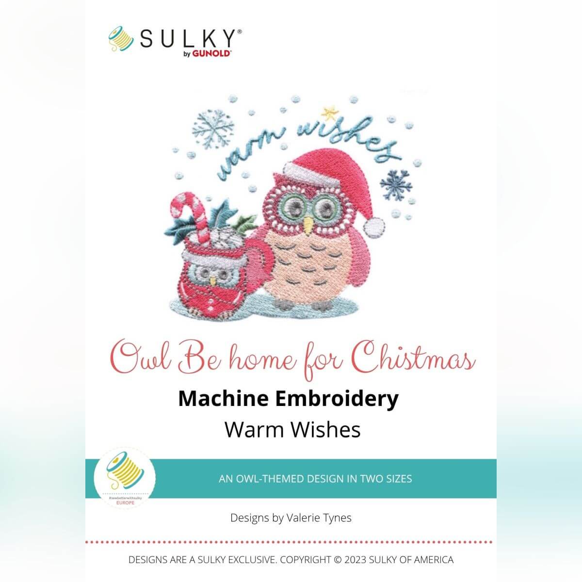 Stickdesign Owl Be Home for Christmas - Warm Wishes (Download)