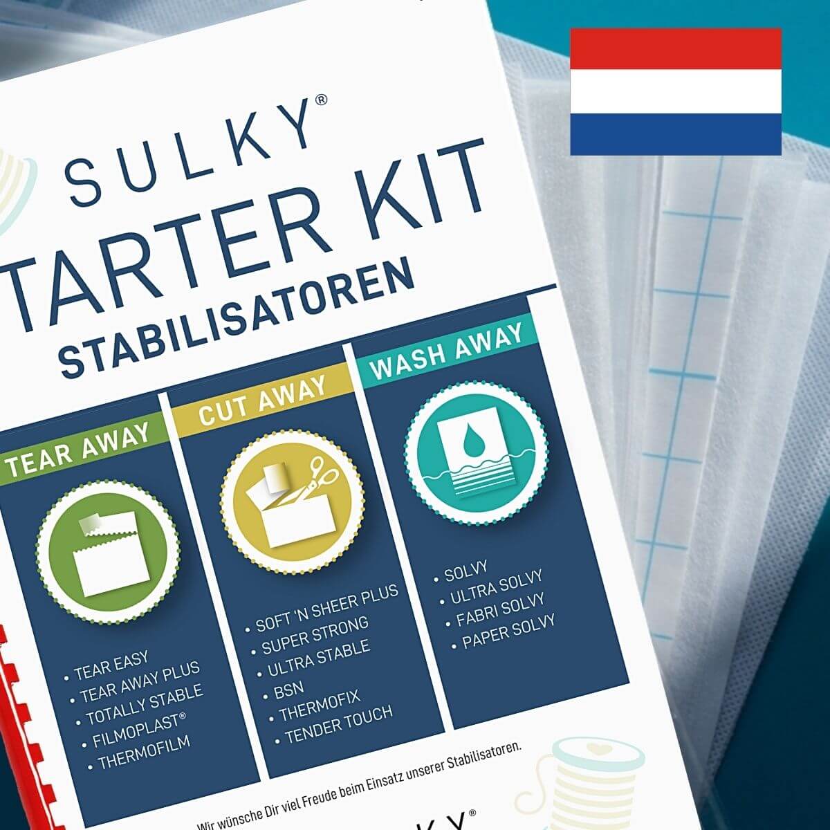 SULKY STARTER KIT - Stabilisatoren (in Dutch)
- Package contains 15 Sampler