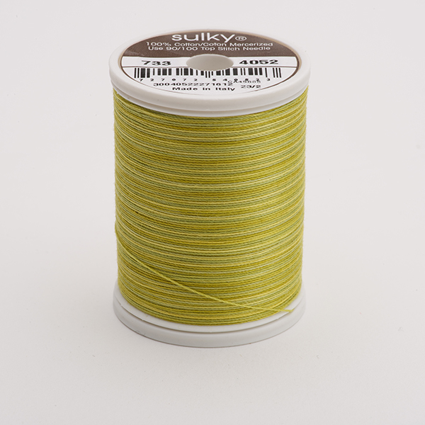 SULKY COTTON 30, 450m/500yds King Spools -  Colour 4052 Lime Batik multicolour