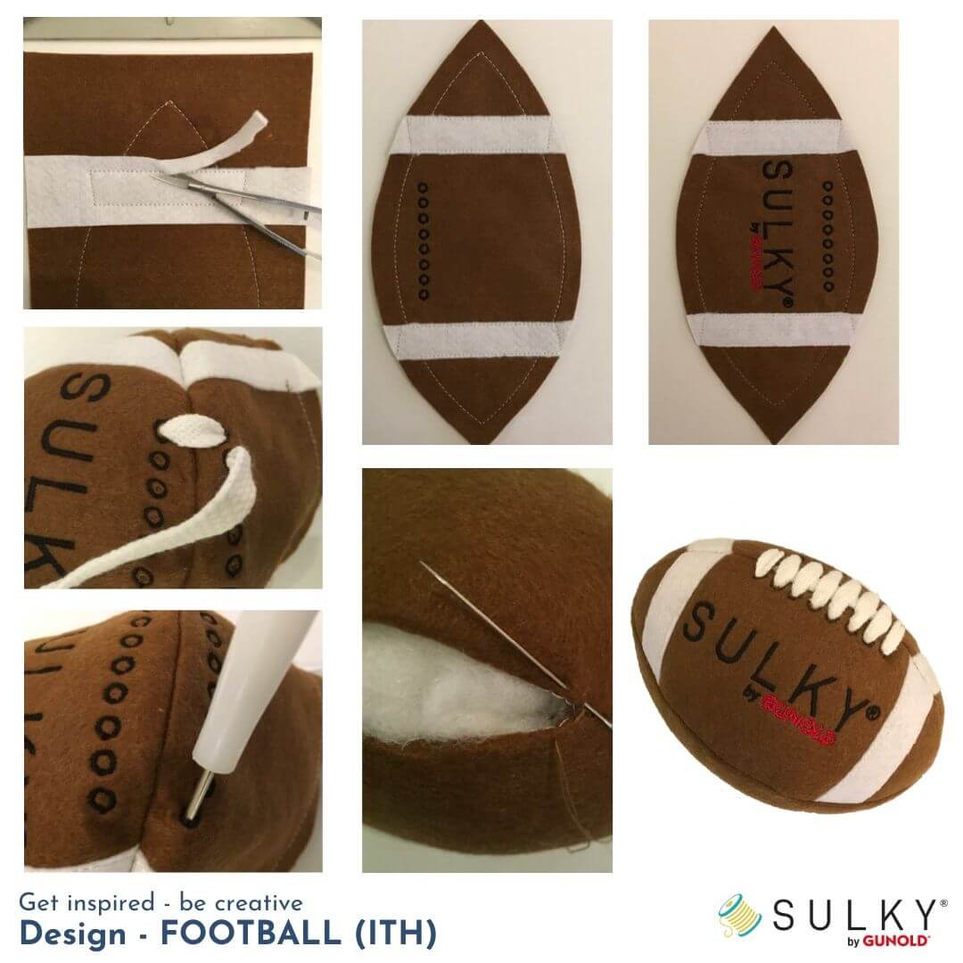 Stickdesign Football aus Filz - ITH (Download)