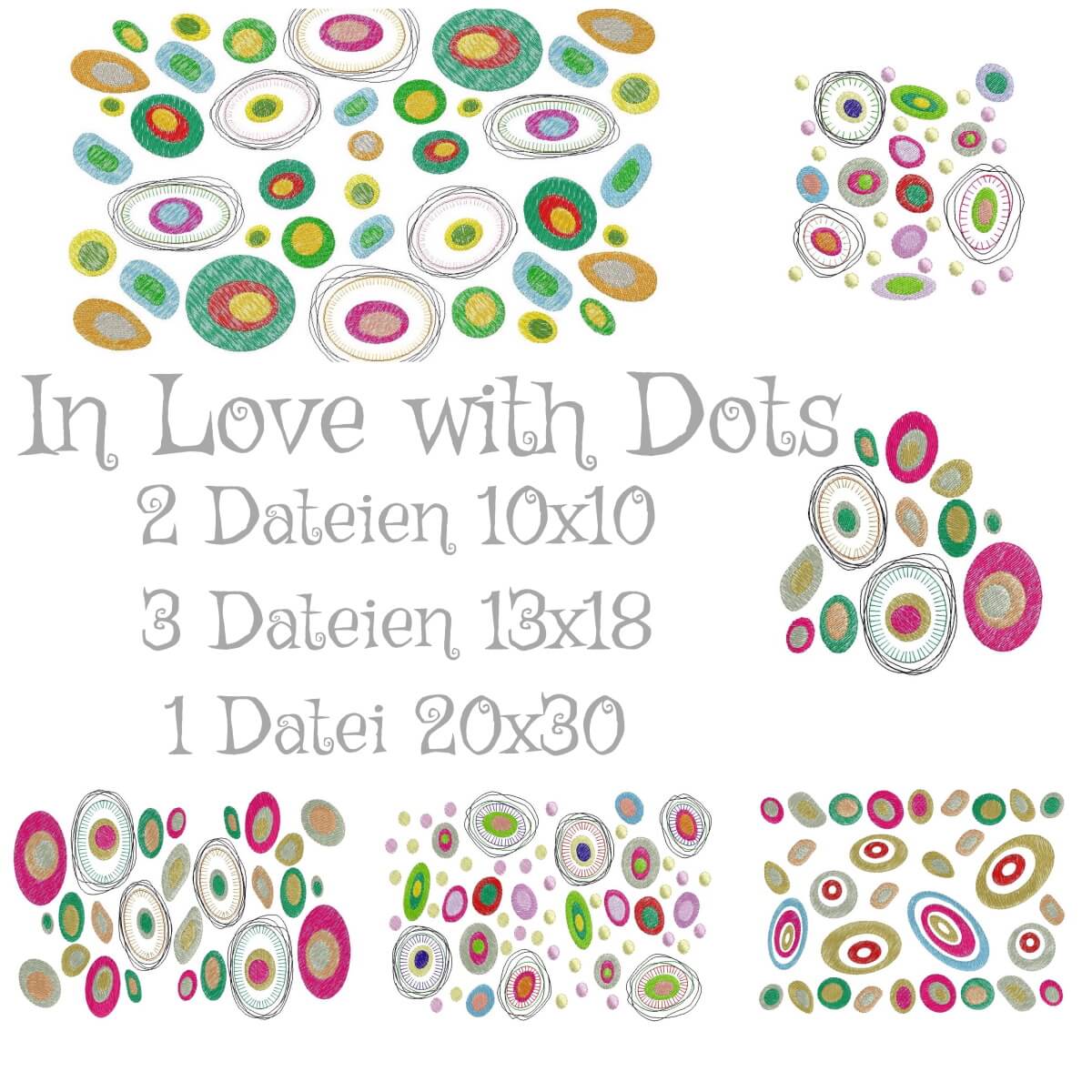 Stickdesign Set "In Love with Dots" (Download)