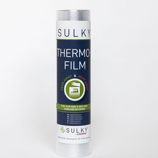 Sulky Thermofix: Film Termoadesivo In Fibra Di Colla Per Applicare Patch E Ricami - Rotolo 25cm X 5m, Bianco/Nero